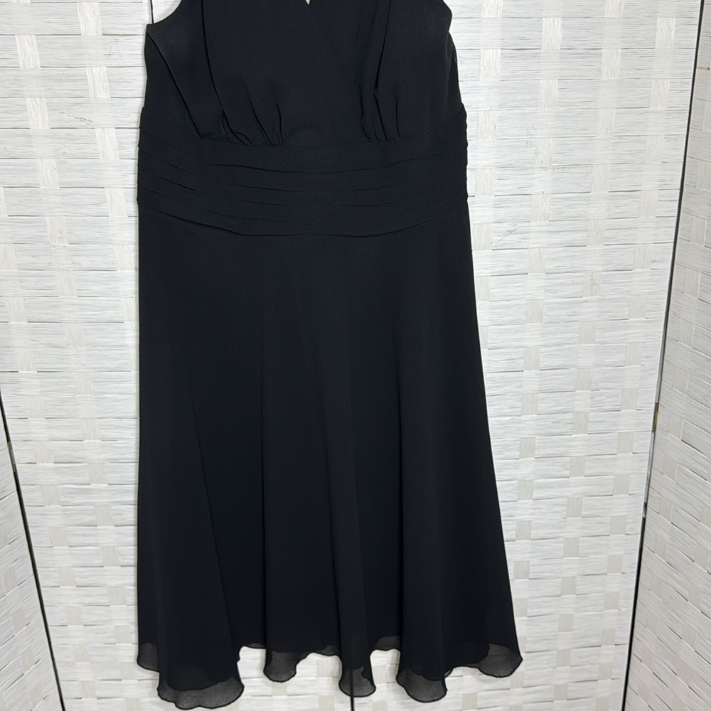 Scarlett Women’s Basic Black Halter Y2K Waist Pleating Swing Dress Size 16W - Picture 4 of 12
